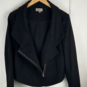 Helmut Lang Assymetrical Wool Zip Up Moto Jacket Black Size Medium 🐑